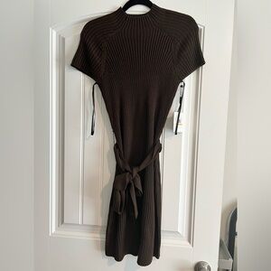 NWT Calvin Klein Brown Short Sleeve Sweater Dress
